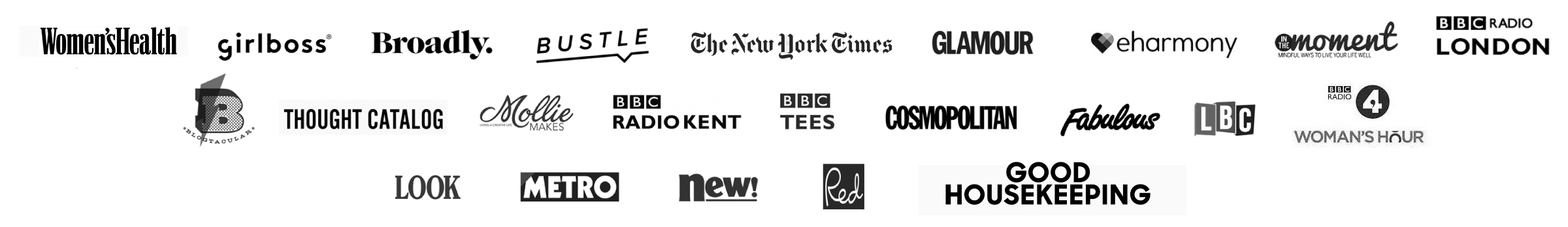 Natalie Lue media appearances, including The New York Times and BBC logos